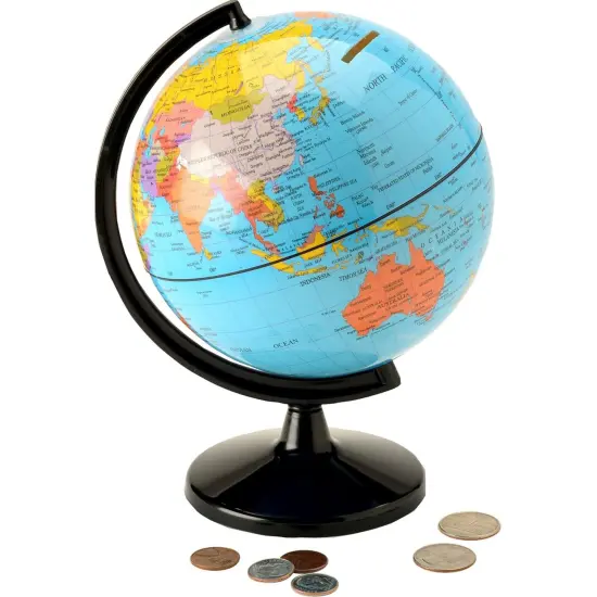 Globe 5.6" Coin Bank {1}