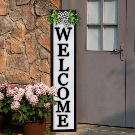 Outdoor Welcome Sign for Front Porch (Black) {1}