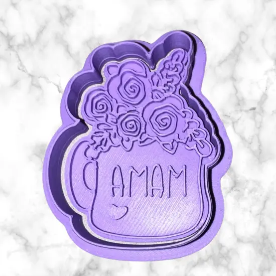 Mothers Day Mug Cookie Cutter and Stamp {3}