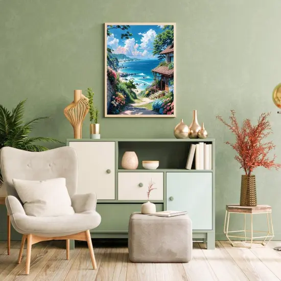 Street View Paint by Numbers for Adults - Paint by Numbers for Adults with Brushes, Sea Art Crafts Canvas for Home Decoration 16 x 20 Inch {3}