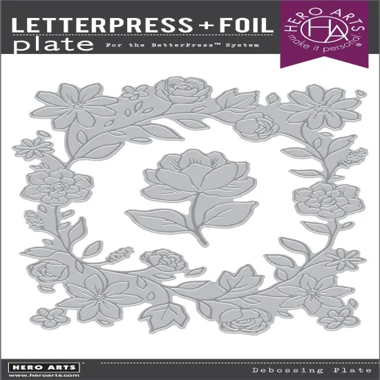 Hero Arts Letterpress & Foil Plate-Floral Border, Lovely {1}