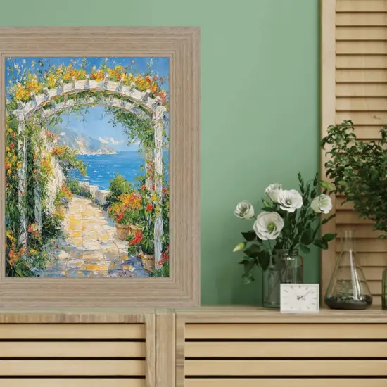 Wide Rustic Light White Grain Wood Picture Frame 20x20 frame {6}