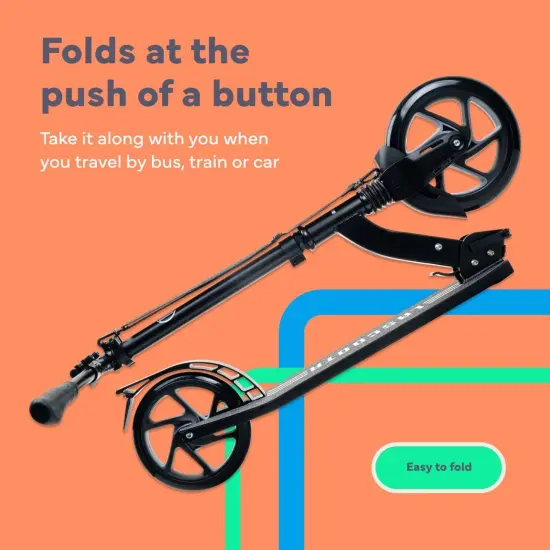 LaScoota Kick Scooter for Adults & Teens. Perfect for Ages 8-14 and Men & Women. Lightweight Foldable Adult Scooter Large Sturdy Wheels Blue {3}