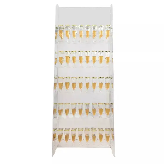 Silver 5 ft Foam 5-Tier Wine Glass Rack Champagne Flute Holder Stand Party {1}