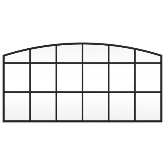 vidaXL Wall Mirror Black 31.5"x15.7" Arch Iron {3}