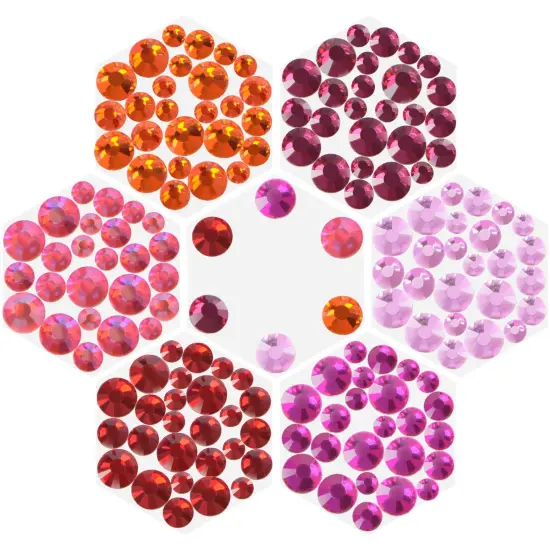 4500pcs+ Flatback Glass Hotfix Iron On Rhinestones Crystal for DIY Making with 1 Tweezer & 1 Picking Pen for Shoes, Clothes, Face Art, Bags, Manicure (3-Sizes,6-colors, Red Color Series) {5}