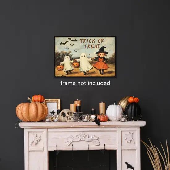 Primitive Victorian Halloween Canvas Wall Art, {4}