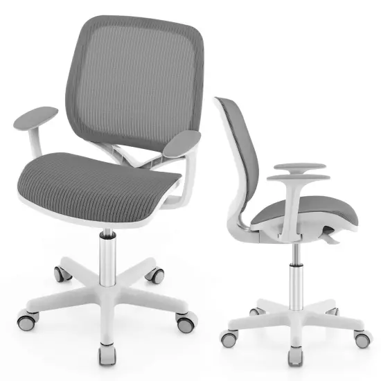 Costway Kids Desk Armchair Swivel Mesh Children Computer Chair with Adjustable Height Blue/Pink/Purple {9}