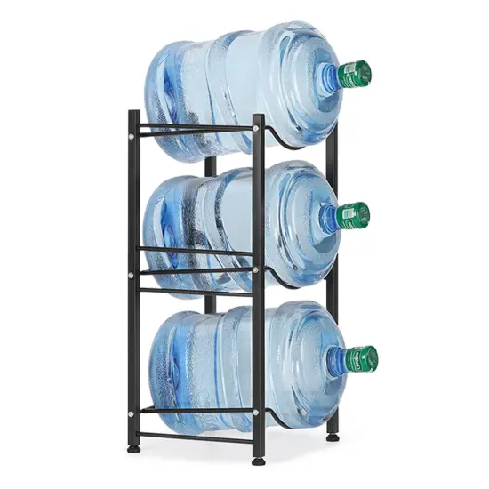 3-Tier Water Jug Rack, 5 Gallon Detachable Water Bottle Holder for Kitchen, Office, Home, Black {2}