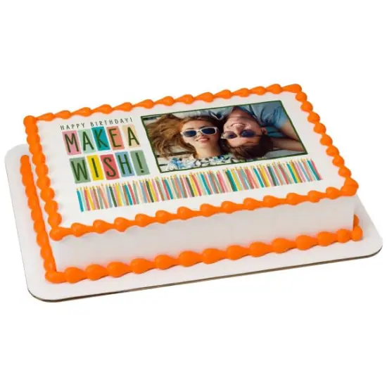 Make A wish Frame Edible Icing Sheets- Assorted Image Cake Toppers-Frosting Sheets- Cookies- Cupcake Toppers {1}