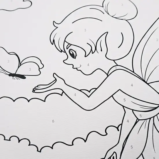 Angels Craft Paint by Number Canvas Set - Secret Fairy Garden| Includes: 1 Pre-printed Canvas, 6 Acrylic Paint pots, 1 Artist Brush {3}