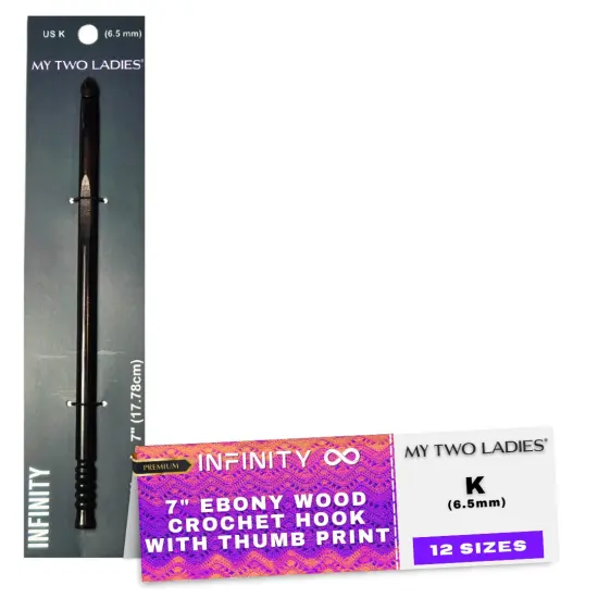 My Two Ladies | Infinity | Crochet Hook | Ebony | w/thumb print | 12 Sizes {1}