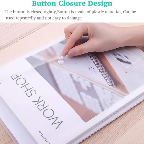 Clear Document Folders Transparent Filing Envelopes Waterproof Plastic Envelopes File Holder Filing Document Poly Envelope with Snap Button Closure for A4 Letter Paper Size (5 Pcs) {2}