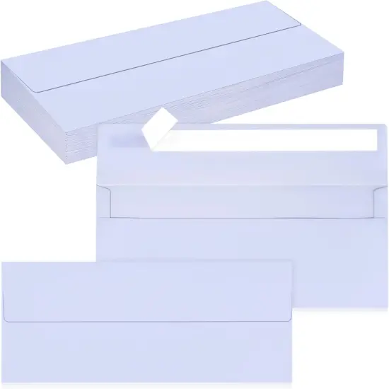 50 Pack #10 Business Envelopes, Self Seal Standard Lavender Envelopes for Secure Business & Legal Mailing, Office, Checks, Letter, Invoices, 4 1/8 x 9 1/2 Inches {1}