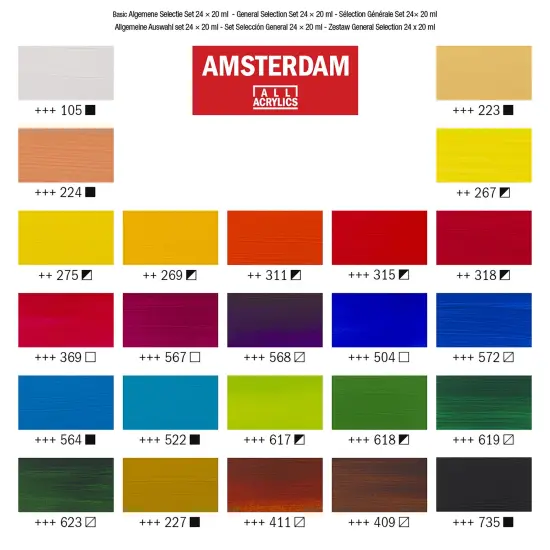 Amsterdam Standard Acrylic Paint Set 20ml 24/Pkg-General {4}