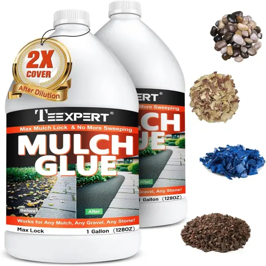 Mulch Glue, 1 Gallon Rock Glue for Landscaping, Strong Pea Gravel Stabilizer Resin Binder, Safe Mulch Lock Anchor Adhesive Outdoor for Cypress, Lawn, Garden, Landscape Edging {1}