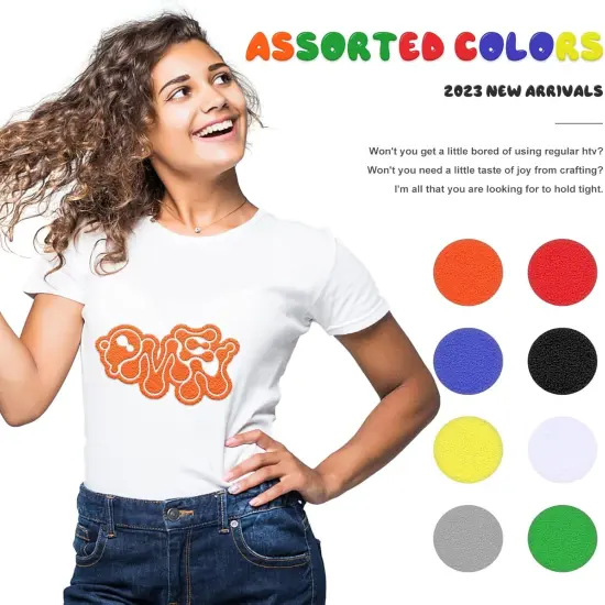 8 Pcs 3D Puff Vinyl in 8 Assorted Colors, 3D Puff Heat Transfer Vinyl for T-Shirts, 12x10 {2}