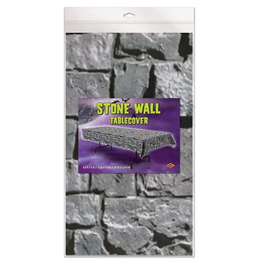 Beistle Stone Wall Plastic Table Cover - 54" x 108" {1}
