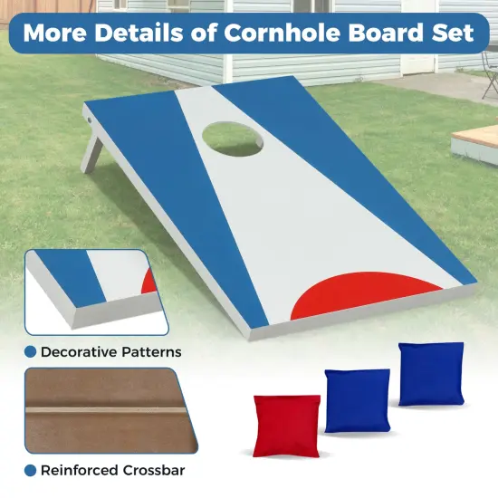 Portable Cornhole Board Set with Foldable Legs and Carry Handle {6}