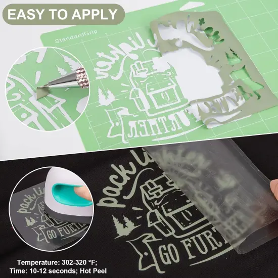 12" x5ft Khaki Green Iron on Vinyl for T-Shirts {3}