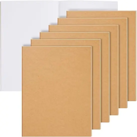 6 Pack Large Bulk Sketchbook Journals (8.5x11 In Journaling Notebooks) {1}