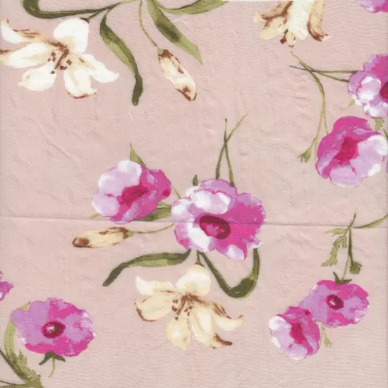 1 Yard Rayon Challis Floral Print Fabric, 54&Prime; Wide BLACK {4}