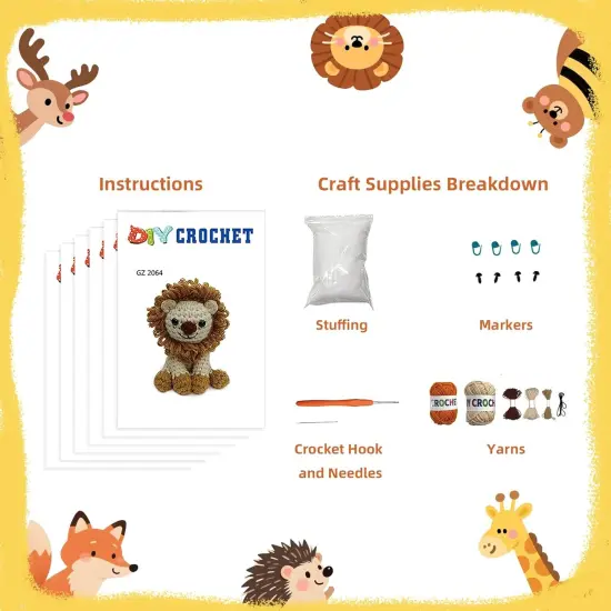 6Pcs Animal Crochet Kit {3}