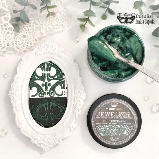 Art Extravagance - Jewel Texture Paste - True Emeralds - 1 jar, 3.4 fl oz (100 ml) {4}