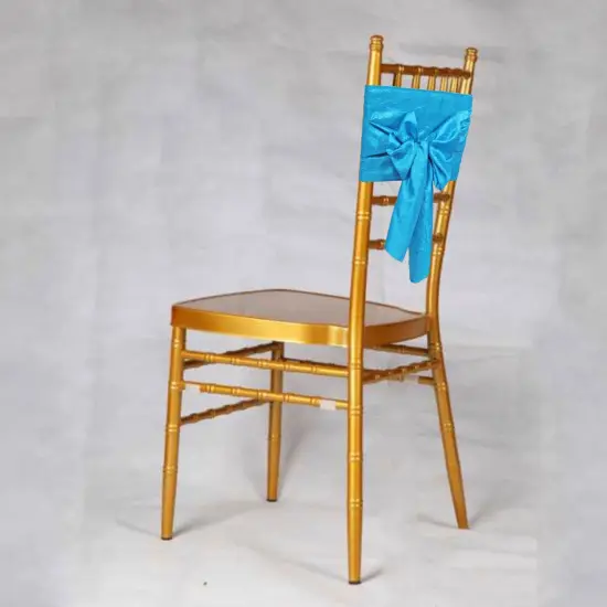 10 Pieces Vibrant 9.5 by 108 inch Crushed Taffeta Chair Sashes Turquoise {5}