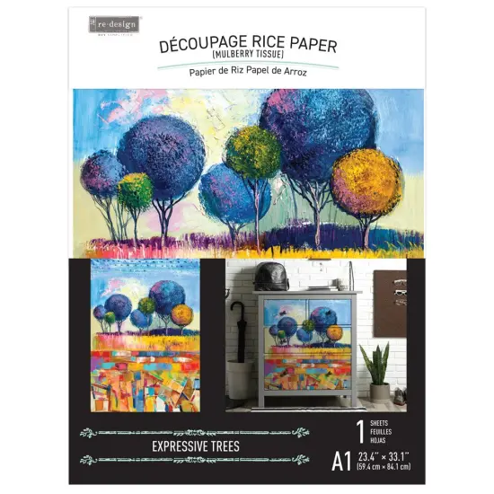 Redesign A1 Decoupage Rice Paper (Mulberry Tissue Paper) &ndash; Expressive Trees - 23.4&Prime;X33.1&Prime; {2}