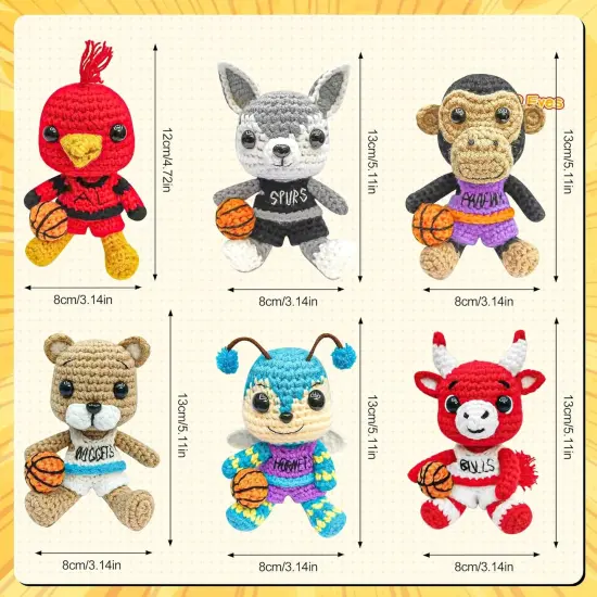 6PCS Crocheting Animal Kits {5}
