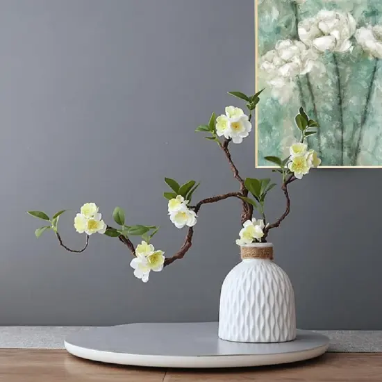 2PCS 31" Artificial Cherry Blossom Branches &ndash; Silk Long Stem Flowers for Vase & Event Decor White {3}