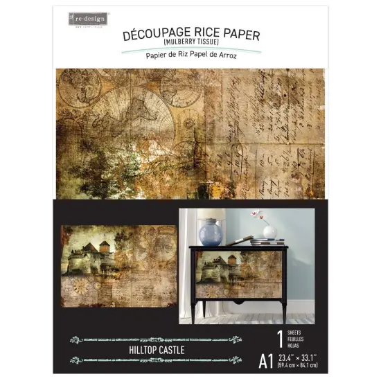 Redesign A1 Decoupage Rice Paper (Mulberry Tissue Paper) &ndash; Hilltop Castle - 23.4&Prime;X33.1&Prime; {2}