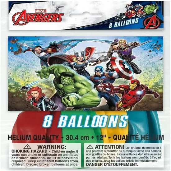 Marvel Avengers Super Hero 12" Latex Balloons - 8ct {2}