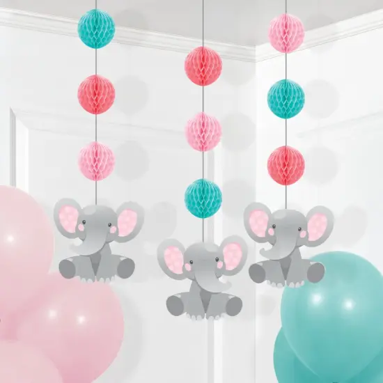 Enchanting Elephants Girl Hanging Cutouts - 3ct {4}