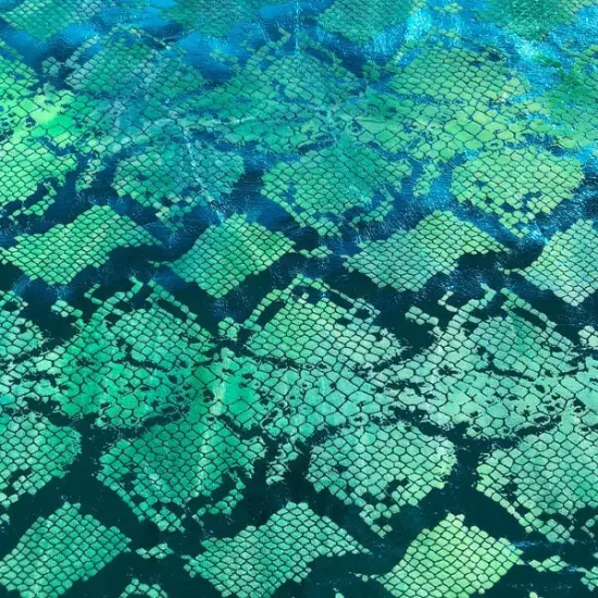 Jungle Cobra Foil Printed Stretch Velvet Fabric Rainbow {3}