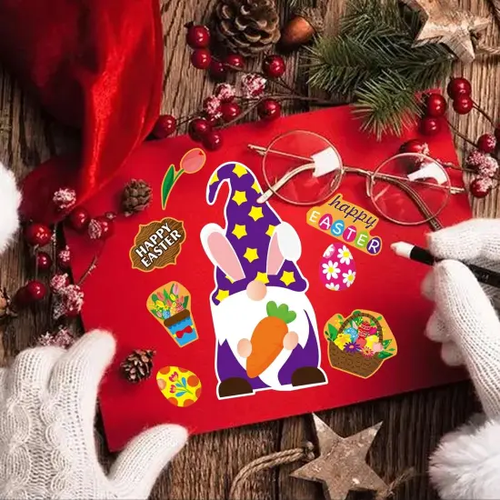 36 Sheet Easter Stickers for Kids,Easter Basket Stuffers,Make a Face Easter Stickers with Easter Animal Egg Themed,Make Your Own Stickers,Easter Decorations Gift Kids Party Favor Supplies Crafts {4}