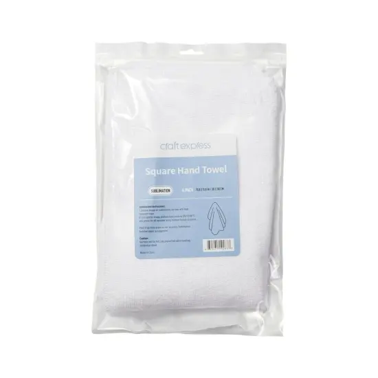Craft Express 4-Pack White 12" Square Towels – Sublimation Microfiber Blanks {1}