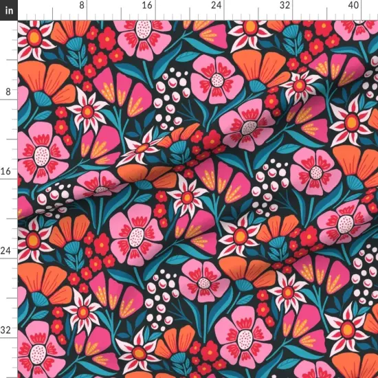 Various Fabrics by the Yard or Fat Quarter Maximalist Modern Floral Colorful Large Scale Garden Striking Busy Flowers Botanical Abstract Custom Printed Fabric by Spoonflower {1}