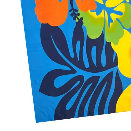 41" L x 68" W Hibiscus Airbrush Flower Sarong Polyester Fabric Light Blue {7}