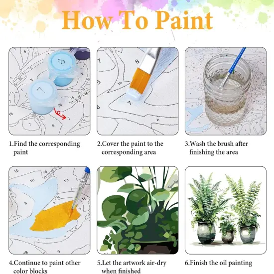 Green Plant Adult Paint by Number Kits {3}