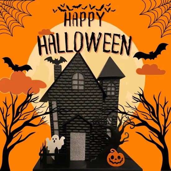 Haute Decor Halloween Haunted House with Bat Projection {6}