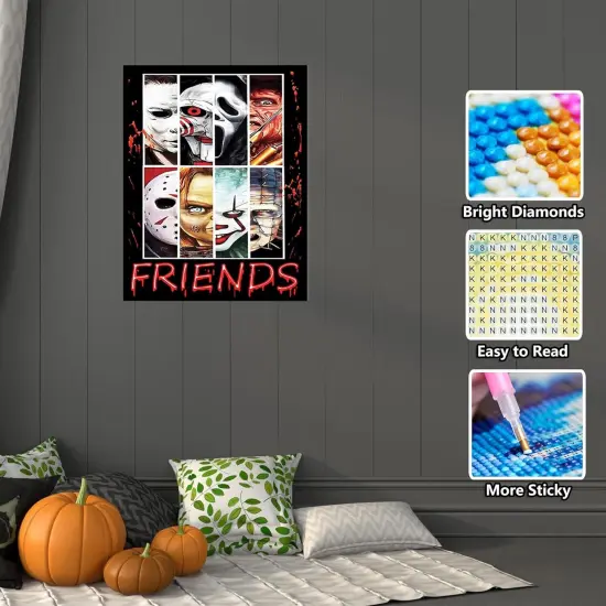 Halloween Diamond Painting Kits for Adults, Horror Movies Diamond Art Kits- 12x16inch {2}