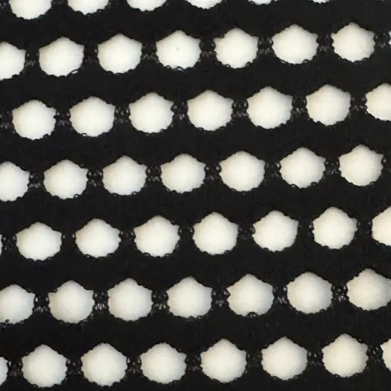 1 Yard Pentagon Fishnet Stretch Polyester Spandex Fabric for Dancewear Lingerie 56/58" Width Black White {2}