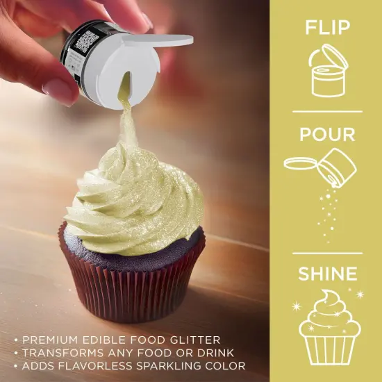 Bakell - Sunflower Yellow Tinker Dust Edible Glitter (5g, 1x Jar) for Food, Desserts, and Beverages! {3}