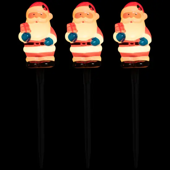 Northlight Lighted Santa Claus Christmas Pathway Markers - 16" - Set of 4 Red {4}