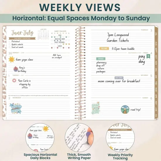 bloom daily planners 2025-26 Academic Planner, Soft Cover, 8.5" x 11", Tan Leopard {4}