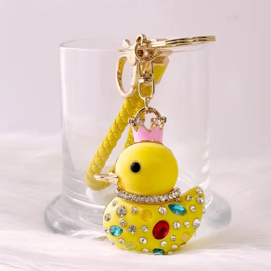 Wrapables Glamorous Crystal Rhinestone Ducky Keychain, Pendant Bag Charm, Yellow {4}