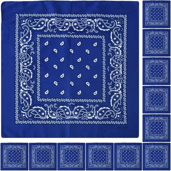 12 Pack Bandanas Multipurpose Cotton Novelty Paisley Bandana Headband for Cowboy Men Women 22 x 22 {1}