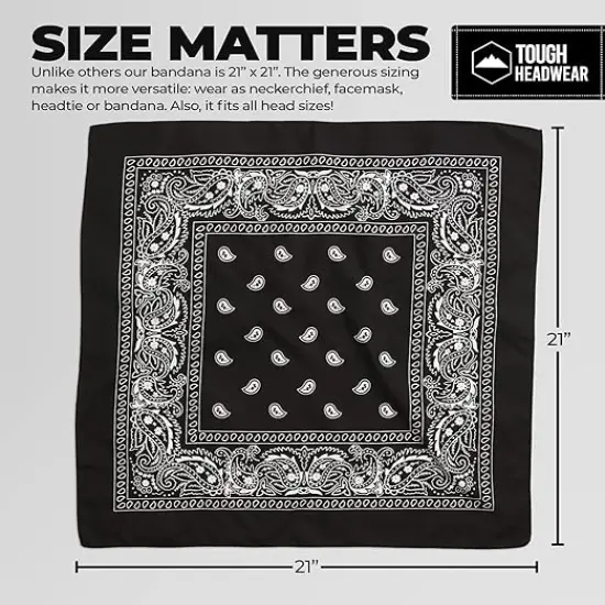 Large Bandana Headband - Handkerchief Bandanas for Men & Women - Paisley Bandana Pack - Cowboy Scarf {2}